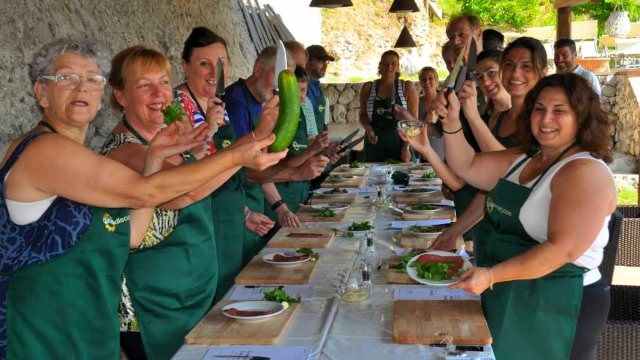 Cooking with fresh local ingredients and making traditional recipes on the Amalfi Coast.